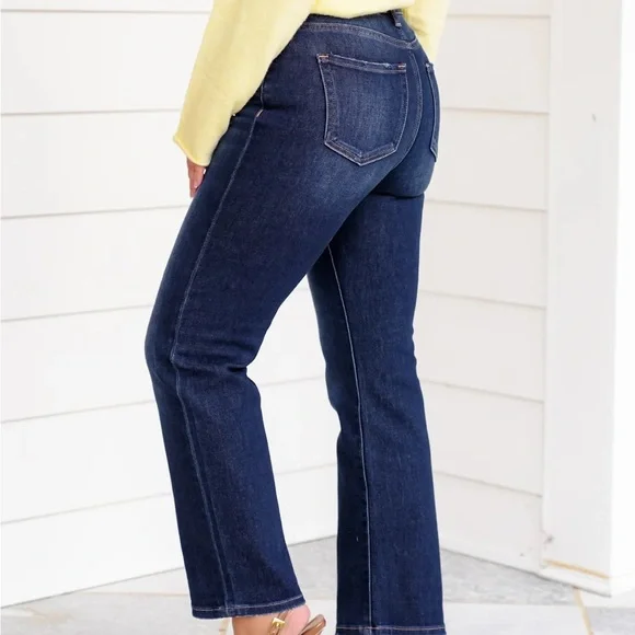 J21 Eleven By Risen High Rise Dark Wash Straight Leg Jeans - Picture 4 of 5